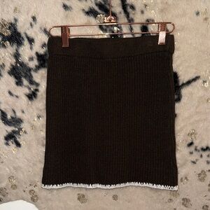 Nasty Gal Dark Brown Knit Pencil Skirt